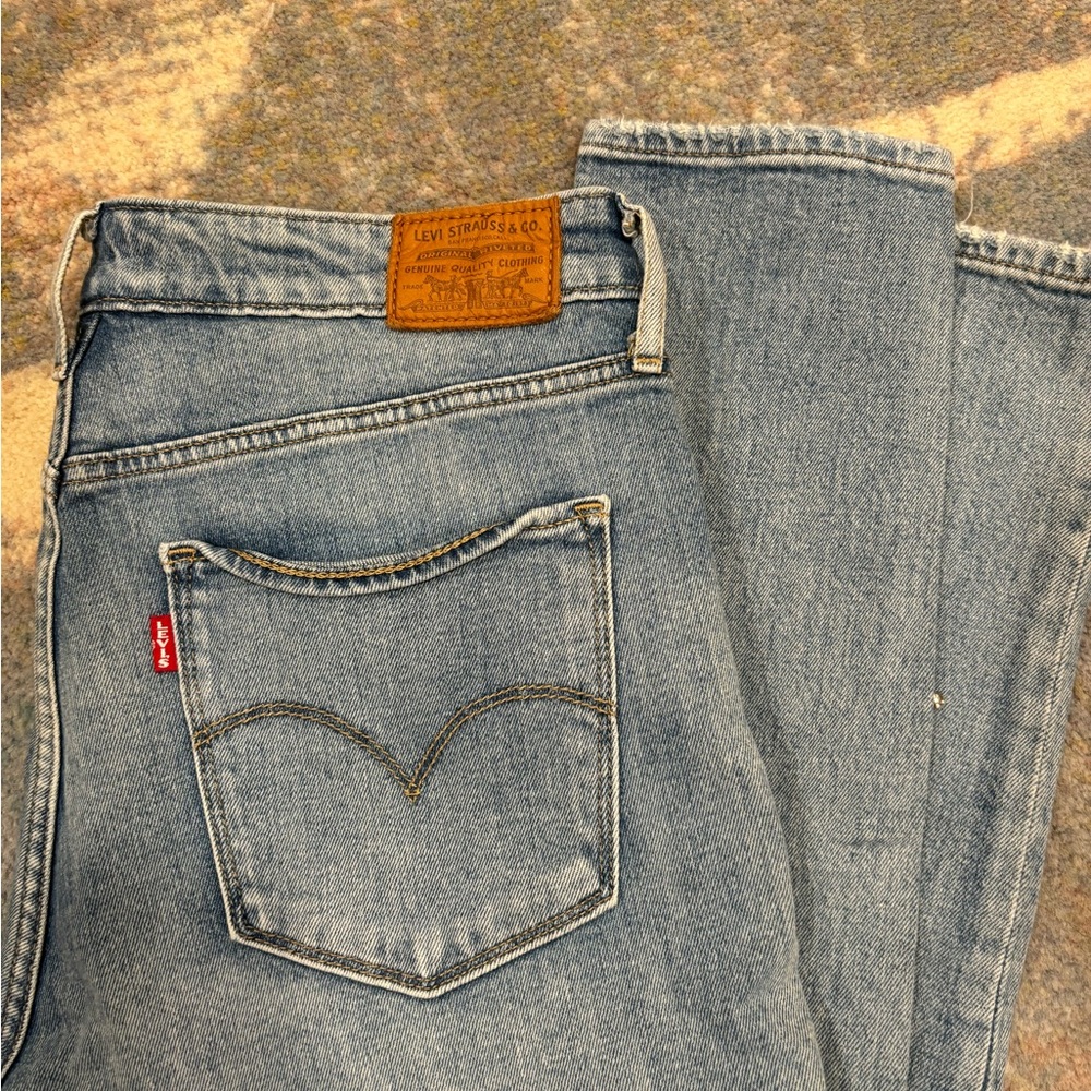 Levi Italian denim studded light blue skinny jeans